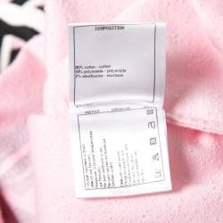 Pre Owned تي شيرت شانيل لا باوسا تريكو تيري وردي مقاس كبير (لارج)