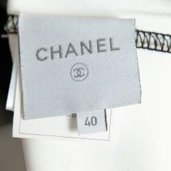 Chanel Silver Neoprene & Mesh Trim Zip Front Cropped Jacket M
