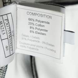 Chanel Silver Neoprene & Mesh Trim Zip Front Cropped Jacket M