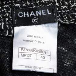 Chanel Monochrome Checkered Sequin Mini Dress M