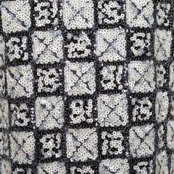 Chanel Monochrome Checkered Sequin Mini Dress M