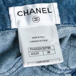 Chanel Blue Denim Quilted Straight Leg Jeans M Waist 28"