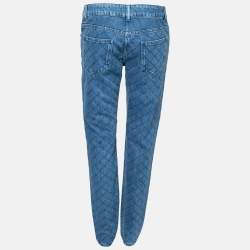 Chanel Blue Denim Quilted Straight Leg Jeans M Waist 28"