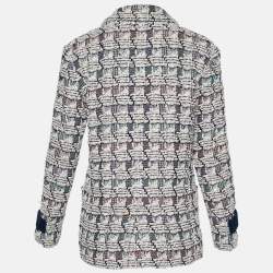 Chanel Multicolor Tweed Velcro Front Jacket M