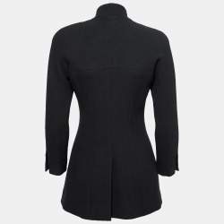 Chanel Vintage Black Wool Button Front Jacket S