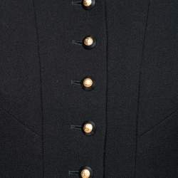Chanel Vintage Black Wool Button Front Jacket S