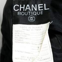 Chanel Vintage Black Wool Button Front Jacket S