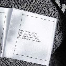 Pre Owned Chanel Black Floral Jacquard Knit Sweater Top L