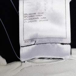 Pre Owned Chanel Monochrome Open Knit Overlay Sheath Dress M