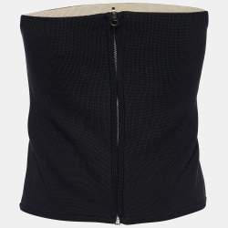 Pre Owned Chanel Black CC Knit Strapless Tube Top M
