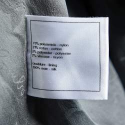 Chanel Grey Textured Double Breasted Short Sleeve Coat M