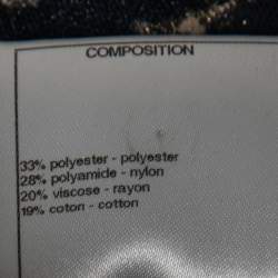 Pre Owned Chanel Blue & Gold Lurex Knit Beaded Trim Maxi Dress S