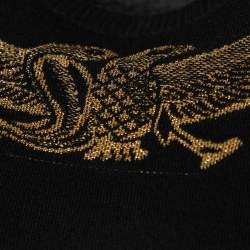 Pre Owned Chanel Black Cashmere & Lurex Intarsia Knit Crewneck Pullover M