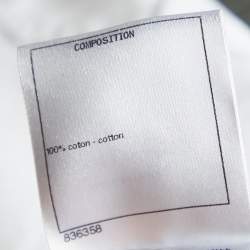 مملوكة مسبقًا Chanel White Logo Printed Cotton Button Front Cropped Shirt S