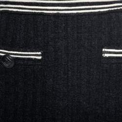 Pre Owned Chanel Vintage Black Wool Mini Skirt S  