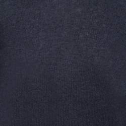 Chanel Dark Blue Cashmere & Silk Button Front Sweater S