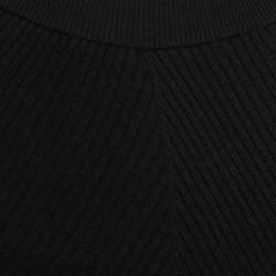 Pre Owned Chanel Black Wool Knit Asymmetric Hem Short Skirt M