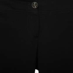 Chanel Black Wool Crepe Tailored Trousers S