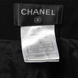 Chanel Black Wool Crepe Tailored Trousers S