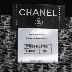 مملوكة مسبقًا Chanel Black Mohair & Cashmere Patterned Knit Mini Skirt S