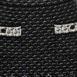 مملوكة مسبقًا Chanel Black Mohair & Cashmere Patterned Knit Mini Skirt S