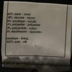 Pre Owned Chanel Black Wool Soutache Braided Long Sleeve Dress M