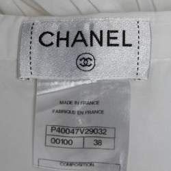 Pre Owned Chanel White Cotton Tiered Maxi Skirt M