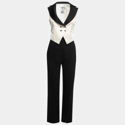 Pre Owned Chanel Black Wool Single-Breasted Suit S   