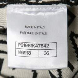 Pre Owned Chanel Monochrome Logo Jacquard Wool Sweater S