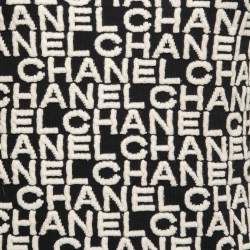 Pre Owned Chanel Monochrome Logo Jacquard Wool Sweater S