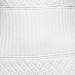 Chanel White Patterned Knit Sleeveless Sheath Dress M