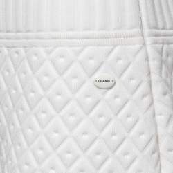 Chanel White Patterned Knit Sleeveless Sheath Dress M