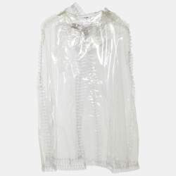 Chanel Transparent Ruffle Detail Hooded Poncho L