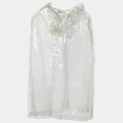 Chanel Transparent Ruffle Detail Hooded Poncho L