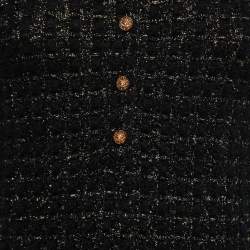 Chanel Black & Metallic Gold Knit Midi Dress M