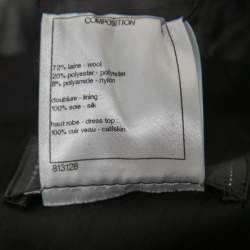 Chanel Black Leather & Tweed Midi Dress L