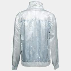 Chanel Light Blue Jacquard Zip-Up Track Jacket M