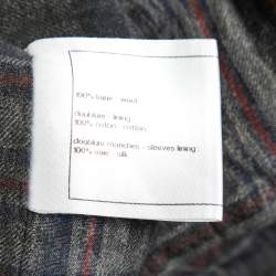 Chanel Grey Wool Trim Embellished Jacket L