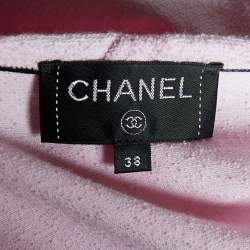 مملوكة مسبقًا تي شيرت شانيل لا باوسا تريكو تيري وردي مقاس كبير (لارج)