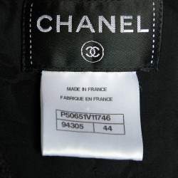 Chanel Black Wool Boucle Sleeveless Midi Dress L