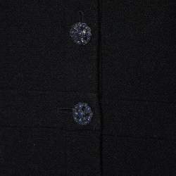 Chanel Black Wool Boucle Sleeveless Midi Dress L
