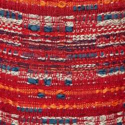 Pre Owned Chanel Multicolor Tweed Fringe Detail Knee Length Skirt L