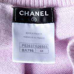 Chanel Lilac Cotton & Cashmere Knit Sleeveless Midi Dress L