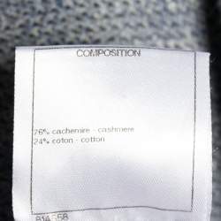 Pre Owned Chanel Blue Cashmere & Cotton Knit Sweater M