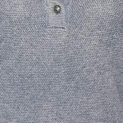 Pre Owned Chanel Blue Cashmere & Cotton Knit Sweater M