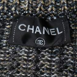 Pre Owned Chanel Multicolor Metallic Knit Poncho M