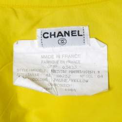 Pre Owned Chanel Vintage Yellow Cotton Button Front Shirt L