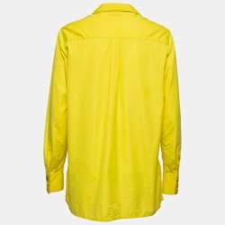 Pre Owned Chanel Vintage Yellow Cotton Button Front Shirt L