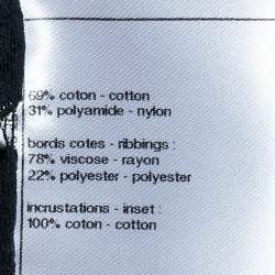 Pre Owned Chanel Black Lace Contrast Detail Button Front Sheer Shirt L