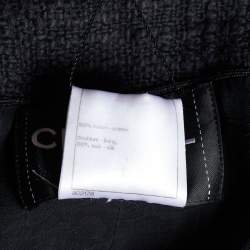 Chanel Black Tweed Button Front Blazer M